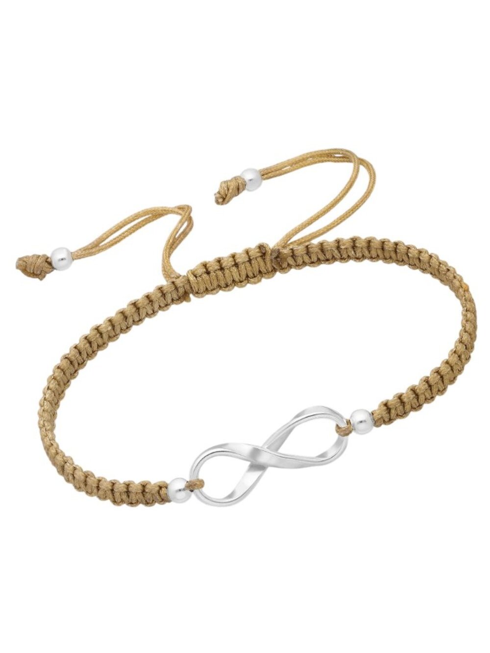 925 Sterling Silver Infinity with Adjustable Thread Bracelet